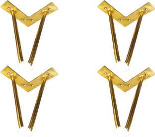 decorevila Hair Pin Design "6 Inch" Golden Glossy Heavy Furniture Hardware Leg For Sofa Fixed Furniture Caster