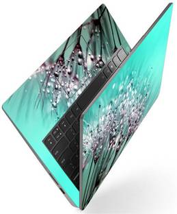 Techfit Full Body Laptop Skin Fits Size Upto 15.6 Inches - Water Drops Green Premium Stretched Vinyl Laptop Skin Compatible for 15.6 inch