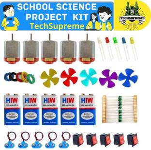 TechSupreme School Science Project DC Motor kit 60 Item Loose in one Pack Learning Toys Motor Control Electronic Hobby Kit
