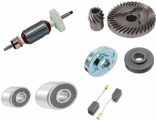 Sauran DW801# 4Angle Grinder Spare Parts – Armature, Gear Pinion, Bearing, Carbon Brush Power & Hand Tool Kit