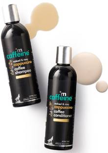 mCaffeine Anti-Dandruff Cappuccino Shampoo and Conditioner Combo | Restores Moisture, Reduces Frizz & Dryness with Natural AHA and Coffee | For Strong & Shiny Hair | SLS and Paraben Free | 500ml
