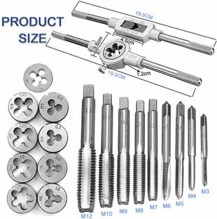 uptodatetools Set - Metric & SAE Screw Thread Dies and Taps Wrench Kit Single Sided Box End Wrench