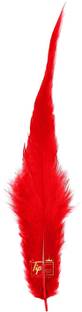 Tiptop Decoration Natural Dyed Pointed Feathers (10-15 cm) (50 Pieces) (Blood Red)