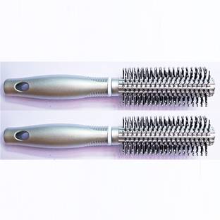 RAPIK Round Rolling Curling grey color Comb Hair Brush For Men And Women | pack of 2