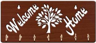 Suveharts Welcome Home Brown Shelf Wall Shelves for Home Decor MDF (Medium Density Fiber) Wall Shelf