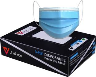 Vaghani 3 Ply Surgical Mask (250 Piece) ( With Pin ) Non-Reusable Surgical Mask With Melt Blown Fabric Layer