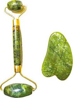 STARKENDY MARBLE MASSAGER 110 STARKENDY Marble Jaderoller Face Massager Double Rollers Antiaging Face Eye Neck Foot Massage Tool Stimulating Blood Flow (Green) Massager