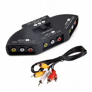 microware  TV-out Cable Way Audio Video Av Rca Composite Switch Splitter+Cable