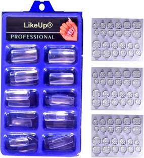LikeUp Professional Shinning Transparent Artificial / Fake Nails with Tab Transparent