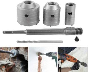 Mass Pro 3 Size's Set (30/40/50mm) With Rod SDS Plus Shank Hole Saw Cutter Drilling Bits