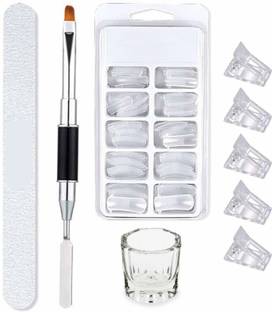 ROBIFEL Combo of Dual Form Nails, Spatula & Brush Nail Filer Nail Clips Dappen Dish