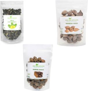 Shudh Online Dry Amla Baheda Harad combo -Dried Triphala Raw Digestion, Weight loss (100g*3) Seed