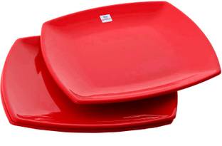 Heart Home Set of 3 Square Plastic Dinner Plates Sets Dinner Plate