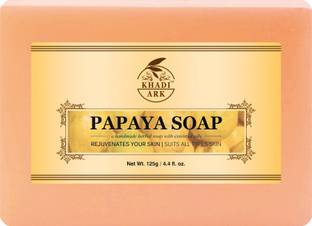 Khadi Ark Natural Papaya Soap Enrich with Vitamin C Reduce Dark Spots Blemishes and Scars