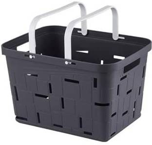 Homies Plastic RECTANGULAR BASKET WITH HORIZONTAL VERTICAL HOLLOW PATTERN Storage Basket