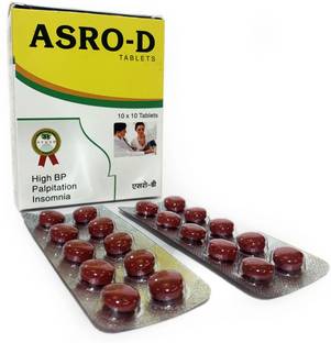 Drugs Laboratories ASRO-D Tablets For High Blood Pressure | Palpitation | Insomnia 100 Tabs