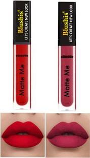 BLUSHIS Super Stay Matte Finish Waterproof Sensational Liquid Lipstick Combo Pack of 2