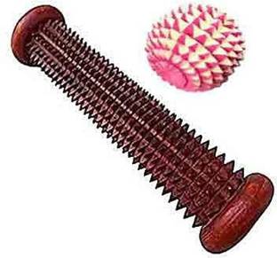 Silistar ROD-PINKBALL-2022 Silistar Set of Pink Ball and Foot Roller acupressure Massager Wooden Massager