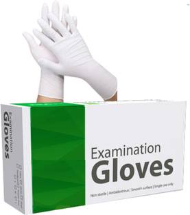 dental mart Surgicals Latex Powdered Examination Disposable Hand Gloves (Medium Latex Examination Gloves