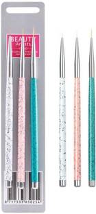 BeautyQua Professional 3 pcs of nail art detailing brush, 0-00-000 sizes