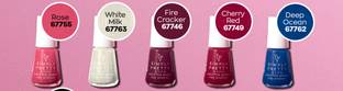 AVON Color Me Pretty Nail Enamel (set of 5) Rose, White Milk, Fire Cracker, Cherry Red, Deep Ocean