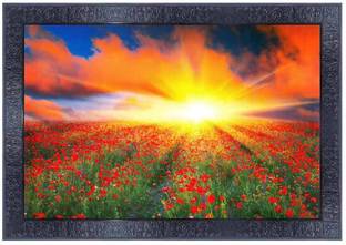 PnF Poster And Frame Vastu Sunrise Scenery MDF Panel Painting | Home Decor Item डिजिटल रीप्रिंट 10.75 inch x 13.75 inch पेंटिंग
