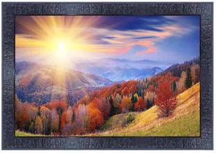 pnf Poster And Frame Vastu Sunrise Scenery MDF Panel Painting | Home Decor Item Digital Reprint 10.5 inch x 13.5 inch Painting