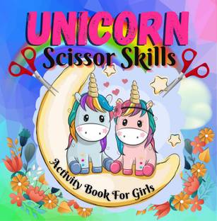 Unicorn scissor skills activity book for girls