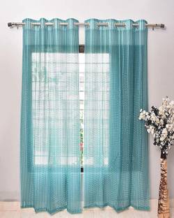 Fabrilia 274 cm (9 ft) Tissue Semi Transparent Long Door Curtain (Pack Of 2)
