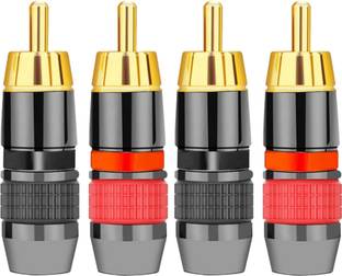 Tech-X RCA Audio Video Cable 0.01 m RCA Plugs Speaker Plugs, 4Pack Gold Plated RCA Male Solderless Coax