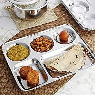 FABTOUCH BEST QUALITY STAILNESS STEEL BHOJAN THALI PACK OF 1 Sectioned Plate