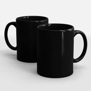 Sublikraft Glossy Full Black Ceramic Coffee Mug