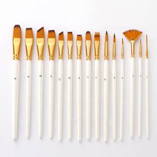 Dstone High Quality Long Hair Wooden Round Paint Artist Brush set of 12