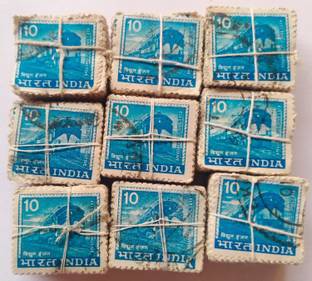 MANMAI COINS 10 X 100 Stamps = 1000 Stamps - ELECTRIC LOCOMOTIVE - 10 P - 1974 - India Stamps