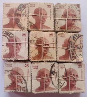 MANMAI COINS 10 X 100 Stamps = 1000 Stamps - MAHATMA GANDHI - 25P - Definitive - 1978 - india Stamps