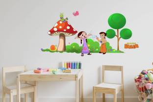 Asian Paints 130 cm Chota Bheem In The Garden Vinyl Wall Sicker Self Adhesive Sticker