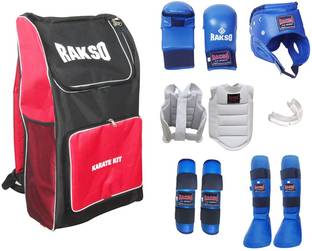 Rakso Karate Kit Set of 7 Pieces Hand Gloves,Head Guard,Shin Guard CHEST Guard MOUTH Boxing Kit