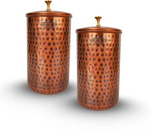 IndianArtVilla Copper Grocery Container  - 1300 ml