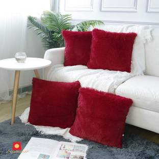 Wondershala Fur, Faux Silk, Microfiber Cushions Cover