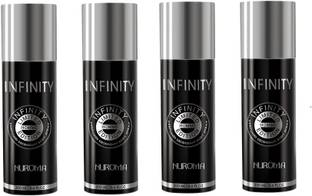 NUROMA infinity black deodorant pack of 4 Body Spray  -  For Men & Women