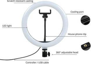 luzzo 26CM FILL DIMMABLE, 3 MODE OF LIGHT WITH MOBILE HOLDER STAND Ring Flash