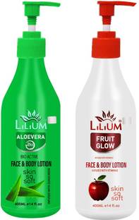 LILIUM Fruit Glow & Aloevera Face And Body Lotion For Skin Soft, Natural Skin Lotion