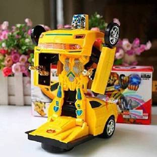 orazig 2 in 1 Automatic Robot Car Convertible Transformation with 3D Light Music Toy
