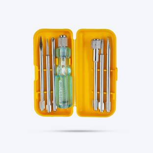 Hillgrove HGSCS6NSBM2 6in1 Multipurpose Repair Screw driver Tool Kit with Extension Rod, Neon Bulb Combination Screwdriver Set