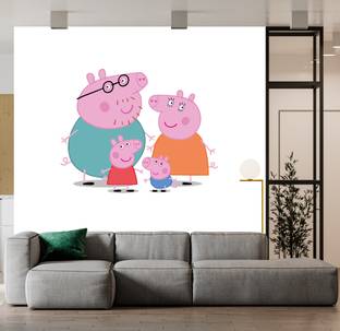 wallpics 30 cm Peppa Pig Cartoon Self Adhesive Decorative Wall Sticker || cut5465-2 Self Adhesive Sticker