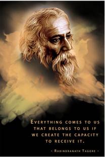 surmul 45.72 cm Rabindranath Tagore Wall Sticker Motivational Quotes Poster Self Adhesive Sticker