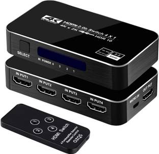 microware  TV-out Cable 4K 60Hz 4x1 HDMI Switch,4 Port Auto HDMI Switch with IR Remote,Support HDCP 2.2