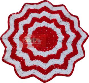 Kidzoo 17" Inch/ 43cm Round Handmade Beautiful Crochet Woolen Puja Thali Cover Thalposh Altar Cloth