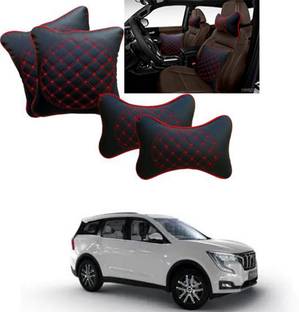 RONISH Black, Red Leatherite Car Pillow Cushion for Mahindra