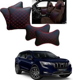 RONISH Black, Red Leatherite Car Pillow Cushion for Mahindra